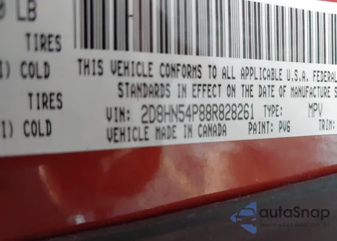 2008 Dodge Grand Caravan Sxt z USA, uszkodzony, nr VIN 2D8HN54P88R828261